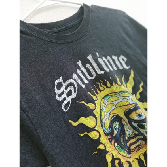 Sublime Shirt Adult Gray Short Sleeve Crew Neck Long Beach Music Mens Size M - Picture 3 of 6